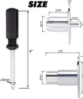 Built Tough 4 Pack Push Plunger Cabinet Lock With Keyed Alike Drawer Catch For Filing Box Zinc Alloy Chrome Finish Smooth Action Quick Attach No Sweat Assembly size diagram with measurements and screwdriver