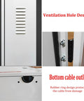 Close-up of Heavy Duty Universal EV Charger Enclosure and Cover With Cable Holder, showcasing ventilation holes and bottom cable outlet.