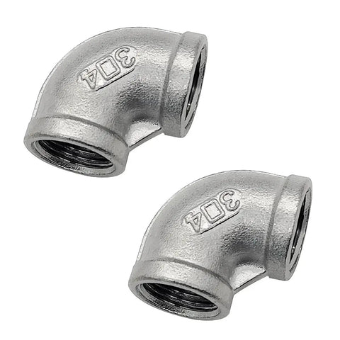304 Stainless Steel 3/8 NPT Elbow Pipe Fitting, Female to Female Threaded 90 Degree, corrosion resistant, high temperature