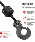 Recovery Five Sixteenth Inch Clevis Slip Hook With Safety Latch Heavy Duty Forged Steel Towing Winch Hook For ATV UTV close-up
