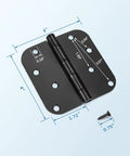 4x4 Matte Black Exterior Door Hinges for Exterior Doors Heavy Duty Metal Hardware with Rust Resistant Finish Easy No Fuss Quick Install 12 Pack Set Included, 4-inch hinge with screw