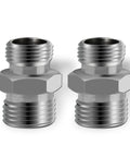 Two Pack M14 To M16 Carbon Steel Hydraulic Hose Fittings Adapters For Mini Excavator Beefy Heavy Duty Straight Thread Connector BSP Male