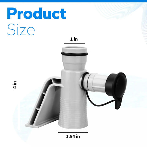 Pool Pipe Holder With Air Jet Valve Kit For Above Ground Pools, Hose Bracket, 4x1.54 in dimension.