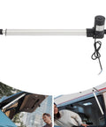 Beefy 6000N IP44 Linear Actuator With Nineteen Point Six Nine Inch Stroke 12V DC 5A shown with usage examples in windows and doors