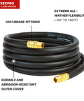 Built Like A Tank Twin Pack Air Compressor Lead Hose 3/8 X 10 Feet with solid brass fittings coiled for flexibility