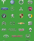 Logos of various EV brands including Tesla, Ford, Chevrolet, Toyota, on a green background showcasing compatibility.