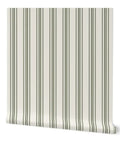 Grain Sack Stripe PVC Free Wallpaper Featuring Refined Linen Texture, 24x27 ft., ideal for busy rooms, matte finish.