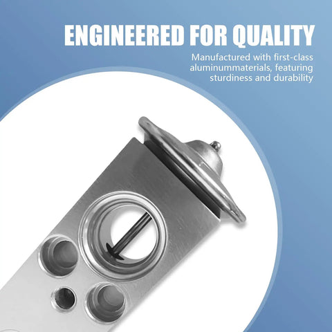 Universal Car Air Conditioning Expansion Valve 1 Pc Lightweight Aluminum Corrosion Resistant AC Valve Replacement For Auto Engines, Fits Most Cars Silver Easy Install close view