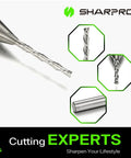 1/16 Inch Diameter Spiral Downcut Router Bit With 1/4 Inch Shank, Pro Grade Solid Carbide End Mills For CNC Wood Inlay And Grooving