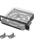 Slick 1U Rack Mount Bracket For Mac Mini M1 And M2 Models, heavy duty steel frame, 10 inches wide, 8 inches deep.
