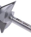 Pro Grade Carbide Chamfer Router Bit 45 Degree Bevel With Five Eighths Inch Cutting Length, One Quarter Inch Shank, metal blade