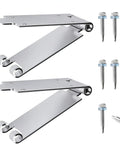 1 Pair Low Headroom Garage Door Top Bracket Set For Standard Lift Doors Adds Extra Clearance Above The Door Ideal For Commercial And Residential Use Quick Turn Bracket For Easy Install And Space Saving, showing metal brackets and screws against a white background.