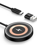15W Magnetic Wireless Charger Pad For Galaxy S21 Through S26 And Pixel Pro Phones, Fast Magnetic Charge Dock With USB A C view