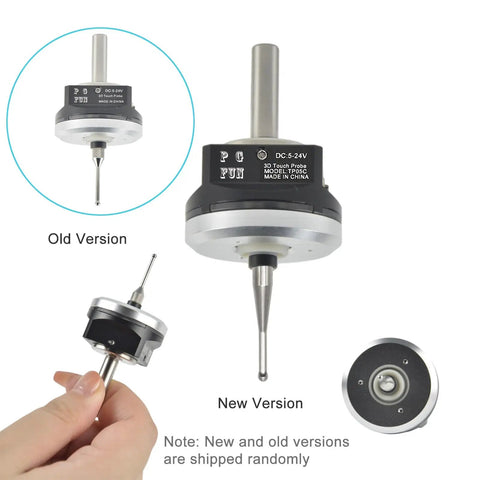 DIY CNC Touch Probe For XYZ Axis 3D Digitizing Edge Finder With 6 mm Shank And 2.0 mm Tungsten Ball Tip, new and old versions.