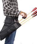 Three Tube Hip Quiver Waist Pack For Archery With Adjustable Belt Arrow Carrier With Pockets Black Oxford Fabric Easy Access Tube Storage Secure Belt Attachment Ideal For Target Practice And Field Hunting Must Have Gear