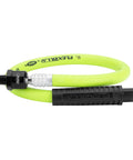 Swivel Ball End Air Hose 3/8 In X 2 Ft Hybrid Polymer Beefy Lightweight And Heavy Duty All Weather Flexible -40 To 140F Kink-Resistant Coils Flat With Zero Memory 1/4 In MNPT Ball Swivel To 1/4 In FNPT Ends ZillaGreen coiled green hose with swivel end