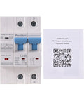 Two Pole WiFi Smart Circuit Breaker for Home Use 100A 220V Energy Monitor Switch with manual visible