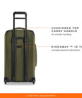 Briggs & Riley 27in medium upright softside luggage in hunter green with wheels and retractable handle