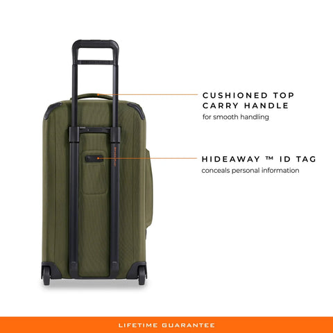 Briggs & Riley 27in medium upright softside luggage in hunter green with wheels and retractable handle