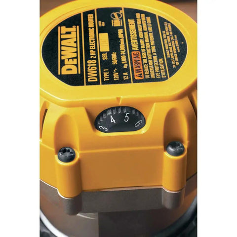 Beast Pro-Grade Fixed Base Router Kit with a 12 Amp Motor, 24,000 RPM Variable Speed, close-up of the control dial and labels
