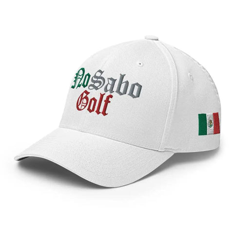Mexico Inspired White Fun Golf Hat For Men And Women No Sabo Golf Style Cap Built For All Day Comfort Breathable Weave