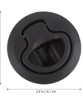 2-Inch Black UV Stabilized Flush Mount Slam Latch With Recessed Handle Ring For Boat Hatches, RVs And Campers, Weatherproof