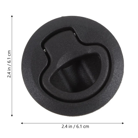 2-Inch Black UV Stabilized Flush Mount Slam Latch With Recessed Handle Ring For Boat Hatches, RVs And Campers, Weatherproof