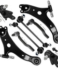 8-piece front suspension kit with lower control arms, ball joints, outer tie rod ends, sway bar links for Camry/Avalon