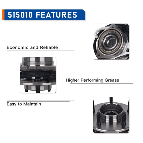 Front Wheel Hub Bearing Assembly For Ford F150 1997 2000 4WD With 4 Wheel ABS 5 Lug 515010 features and structure