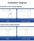 Installation diagram for Heavy Duty 304 Stainless Steel Cable Trunking Self Adhesive Cord Cover with cutting details.