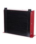 Red Aluminum Hydraulic Oil Cooler With Plate Fin Heat Exchanger Industrial Fan Cooler for high efficiency cooling systems