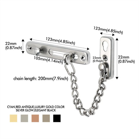 Brushed Stainless Steel Sliding Gate Latch Lock With Auto Spring Catch Rock Solid Security For Wooden Yard Gates Built Tough detailed dimensions