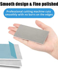 Hand holding a plate from Aluminum Welding Practice Kit 25 Pcs One Eighth Inch Thick 2 by 4 Inch Welding Coupons