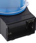 Close-up of Straight Up Automatic Fish Feeder And Aquarium Food Dispenser, showing hopper and battery compartment.