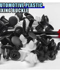 100 Piece Car Bumper Clip Kit With 6 Size Push Pin Fasteners And Remover Tool, plastic auto body trim rivets in black and white