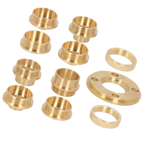 Premium Router Template Guide Set With Lock Nut Adapter And Eight Common Sizes For Smooth Dovetailing Hinge Routing and Precise Cut Outs brass bushings and adapter set