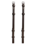 Bridle Cheek Pieces With Hook Fastening White Stitching One Half Inch Wide Havana Brown Full Size Premium Vegetable-Tanned Leather