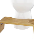 Oslo Folding Bamboo Toilet Stool 7 Inch Height Collapsible Bathroom Stool For Kids And Adults Brown Portable and Space Saving