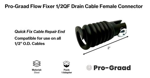 Flow Fixer One Half Inch Drain Cable Repair End Slotted Female Connector For Quick On The Job Fixes Of Broken Drain Cleaning Cables Fits All One Half Inch O D Cables