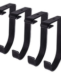 Heavy Duty Flat Hook Set Four Pack For Garage Ceiling And Wall Storage In Alloy Steel Black, Hooks To Hang Bikes, Tools, Sporting Gear And More
