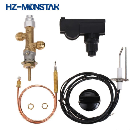 Low Pressure LPG Propane Gas Fire Pit Flame Failure Safety Control Valve Kit With Igniter Assembly Push Button Ignition components