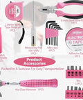 Compact Tool Box Set For Women With 24 Piece Essential DIY Starter Tools For Home Projects, Easy Organization And Grab And Go Case