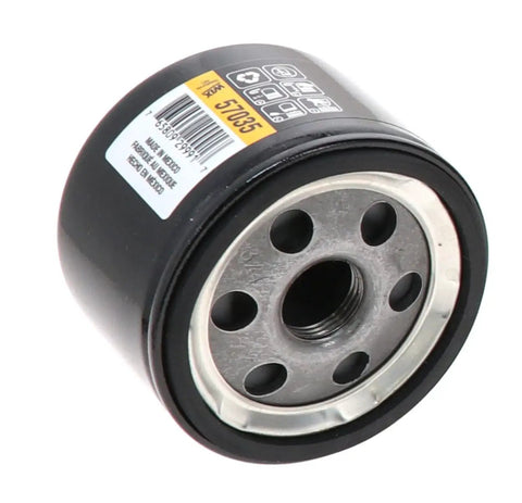 Heavy Duty Spin On Oil Filter 57035 Includes Gasket Mounting Plate Center Tube And Inner Element For High Dirt Holding Capacity Low Oil Flow Restriction Durable Lube Filter For Cars And Light Trucks black filter with metal plate