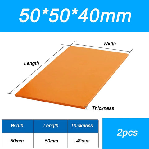 Built Tough Bakelite Panel Sheet From Phenolic Resin, Ultra Durable Electrical Insulation For Electronics And Mechanical Parts, 50x50x40mm Pack Of 2, High Heat, Impact Resistant, Insulation You Can Count On. 50x50x40mm sheet, 2pcs