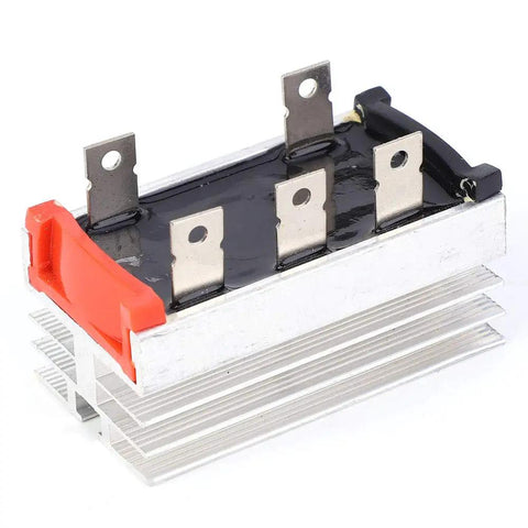 Rock Solid Three Phase Rectifier Bridge Module 50A 1200V High Power Diode showing aluminum heat sink and connection terminals.