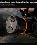 52mm UV Protection Filter With 18 Layer Multi Coatings Ultra Slim Design on camera lens with cap and cap keeper outdoors