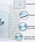 Glass Lazy Susan For Dining Table Extra Large Turntable with aluminum components, smooth edges, and integrated design.