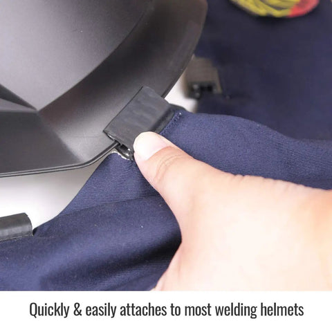 Flame-Resistant 7 Oz Cotton Helmet Bib With Wrap-Around Design, Double Layer, Extended Front Coverage For 360 Degree Protection, Reduces Chest Glare, Secure Fit For Most Helmets, Lightweight Safety Gear For Sparks And UV Exposure