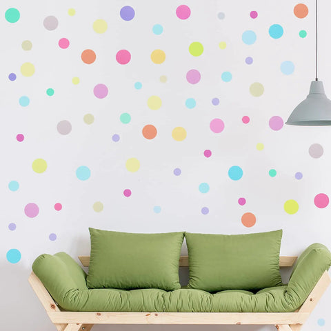 288 Pieces Polka Dot Wall Stickers Set Large Round Confetti Dots Peel And Stick Decor for bedroom, colorful wall display