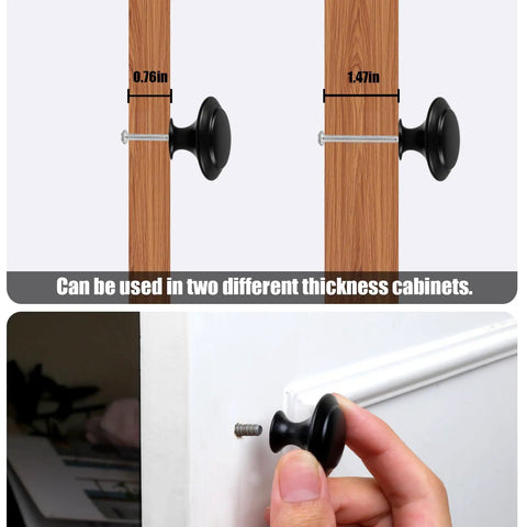 Set Of 18 Black 30mm Cabinet Knobs And Drawer Pulls With Screws For Dressers And Kitchens Durable Matte Finish Easy Install Dope Modern Hardware To Level Up Your Cabinets